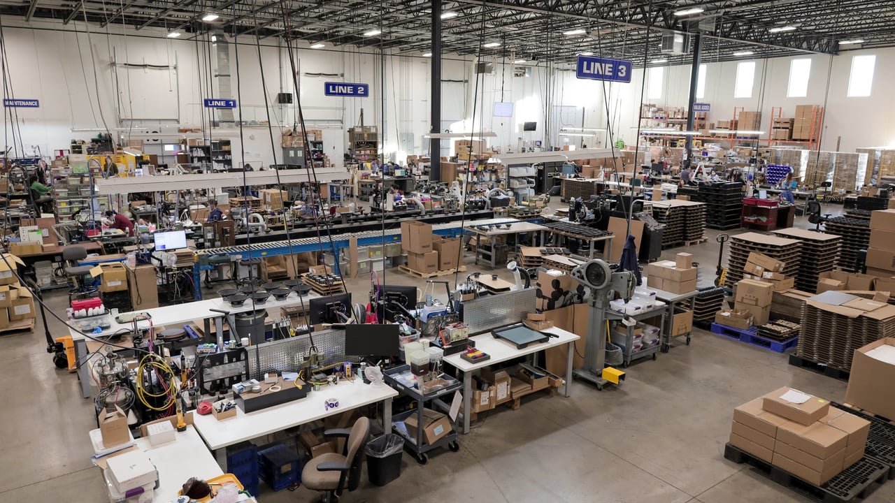 Loudspeakers being prepared for shipping