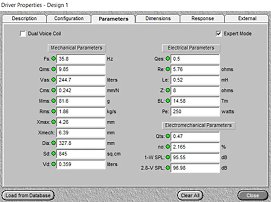 t/s parameters